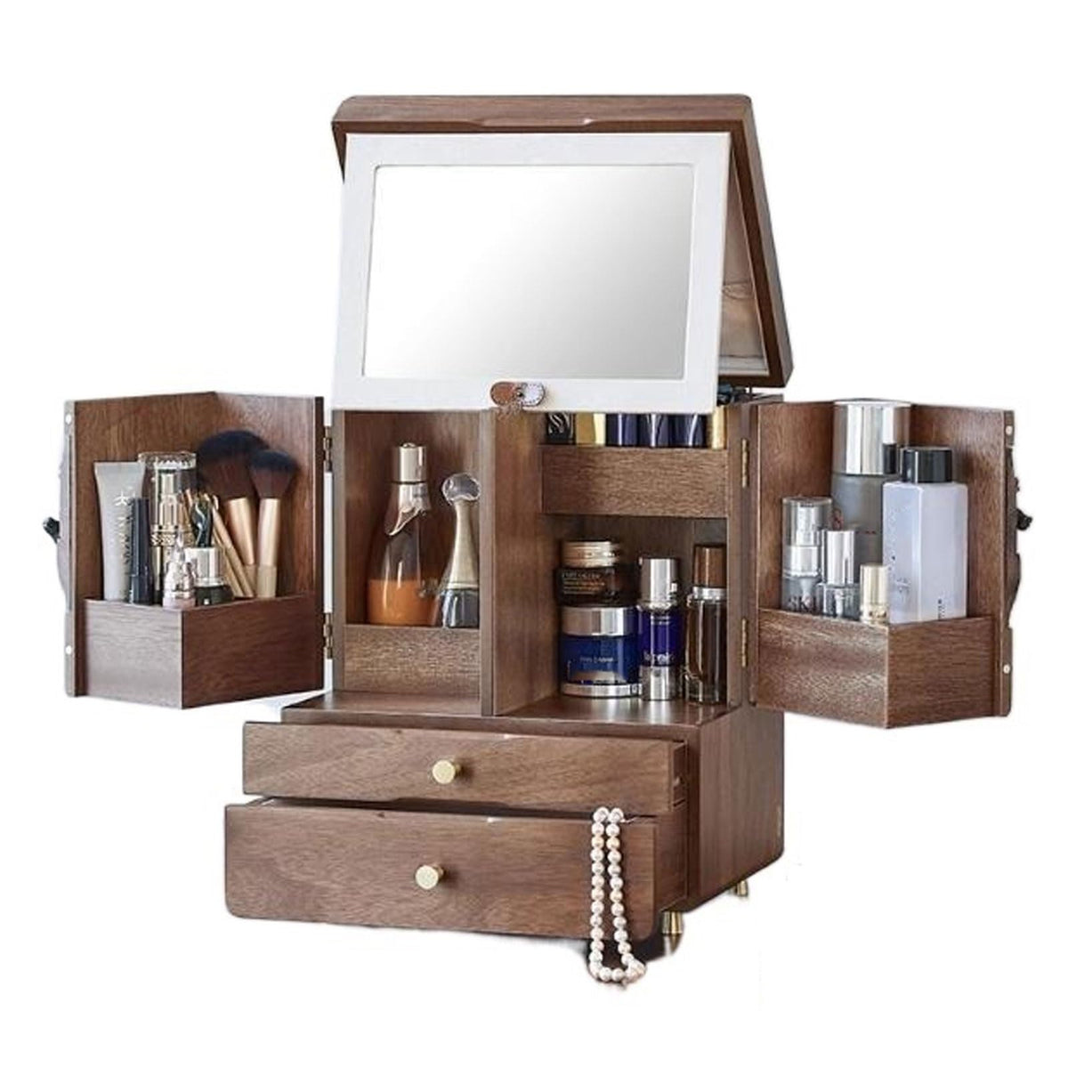 Wood Makeup Cabinet with Drawers
